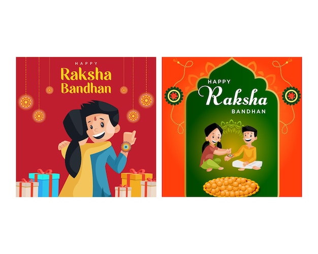 Vector gelukkig rakshabandhan festival banner-sjabloon