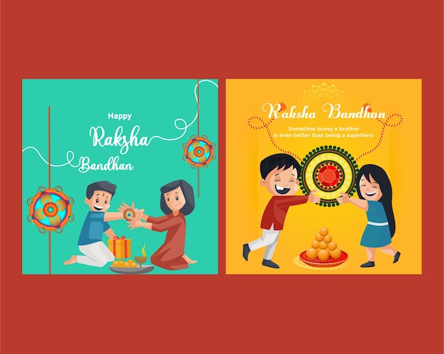 Vector gelukkig rakshabandhan indian festival banner sjabloonontwerp