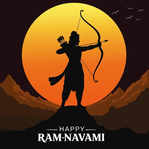 Gelukkig Ram Navami festival van India Heer Rama verjaardag vector illustratie ontwerp