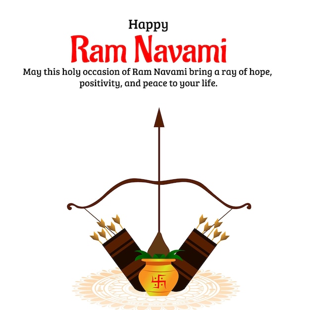 Gelukkig Ram Navami Indian Hindu Festival Vector Design