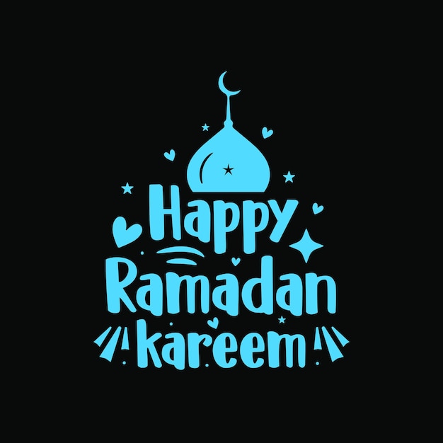 Gelukkig ramadan karim typografie islamitische vector