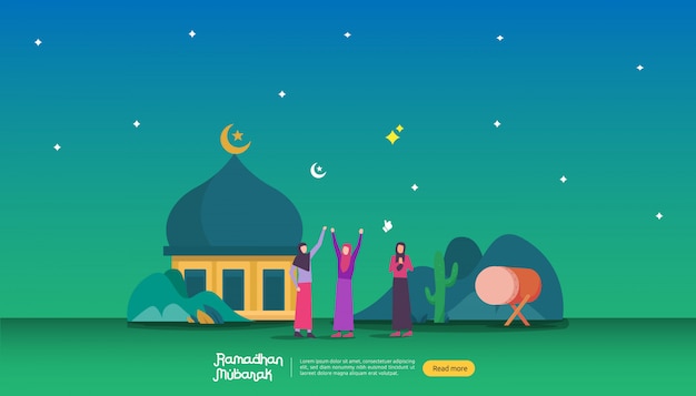 Gelukkig ramadan mubarak banner