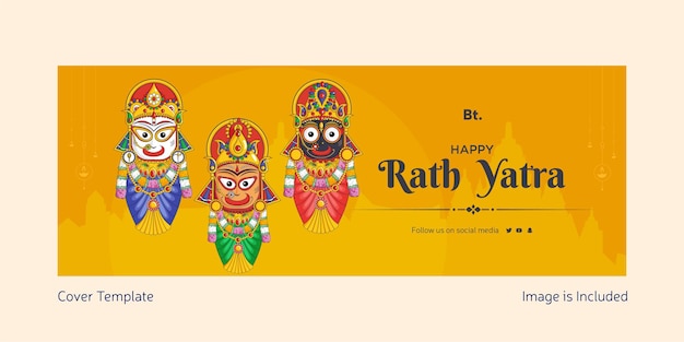 Gelukkig rath yatra voorbladsjabloon