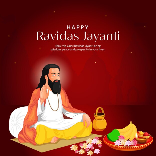 Gelukkig ravidas jayanti banner ontwerpsjabloon