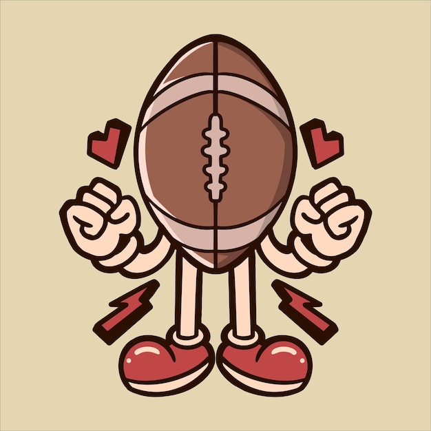 Vector gelukkig rugby cartoon vector ontwerp