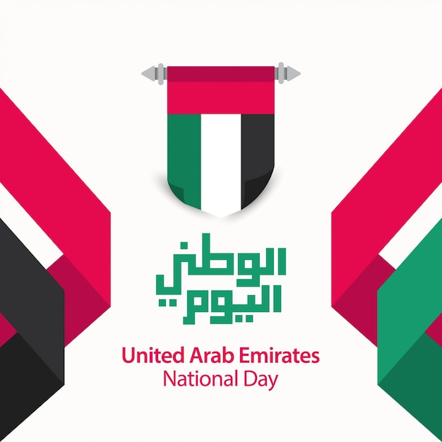 Gelukkig sjabloon voor de nationale dag van de verenigde arabische emiraten.