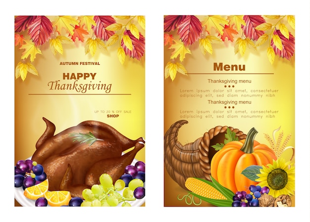 Gelukkig thanksgiving menu