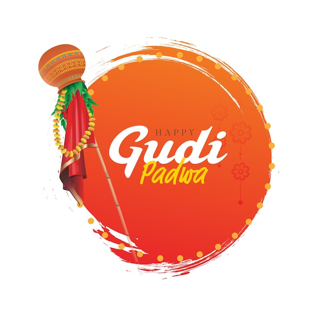 Gelukkig Ugadi Festival Vector achtergrond ontwerpsjabloon