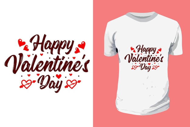 Gelukkig Valentijnsdag Typografie T-shirt Ontwerp