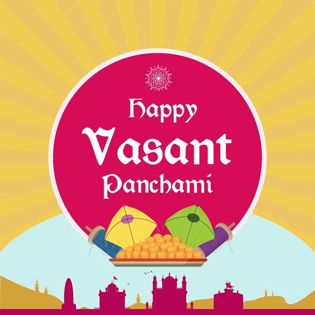 Gelukkig vasant panchami viering banner ontwerpsjabloon