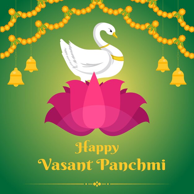 Gelukkig vasant panchami viering banner ontwerpsjabloon