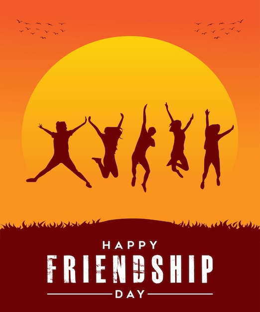 Gelukkig vriendschapsdag posterontwerp gelukkige vriendschapsdag