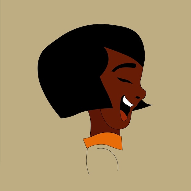 Gelukkig zwart meisje in elegante lijnstijl vector abstract