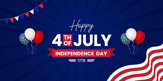 Gelukkige 4 juli Verenigde Staten Onafhankelijkheidsdag Banner Eenvoudig Cover Design Template Vector Illustratie