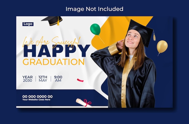 Gelukkige afstudeerbanner sjabloon