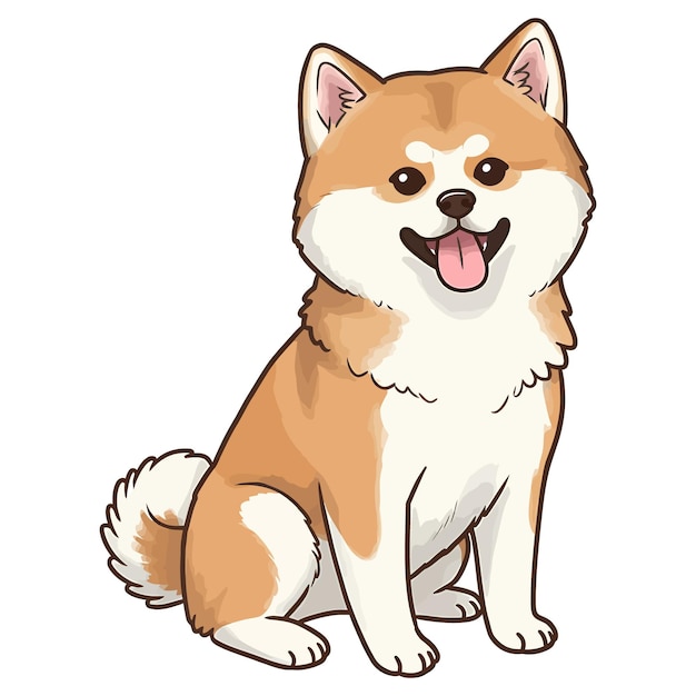 Gelukkige Akita Inu cartoons