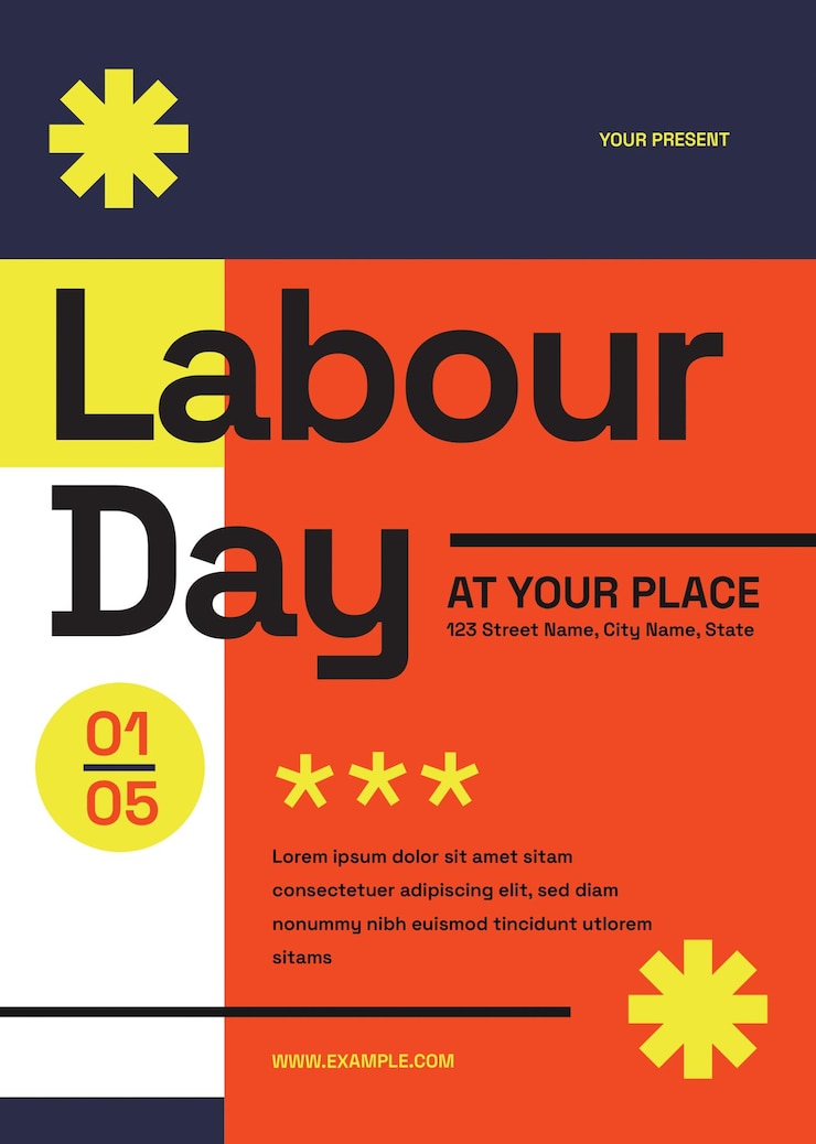 Vector gelukkige arbeidersdag poster