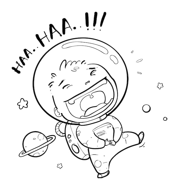 gelukkige astronaut doodle