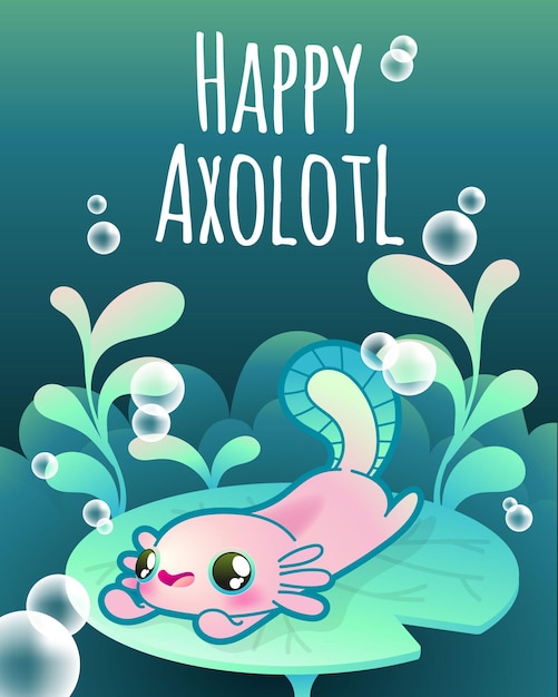 Gelukkige axolotl vectorillustratie