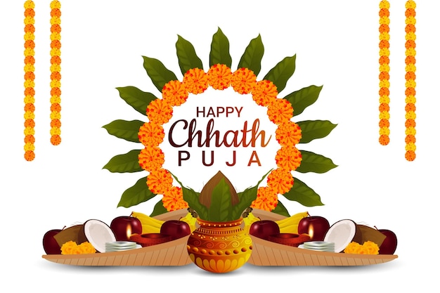 Gelukkige chhath puja festival vakantie achtergrond
