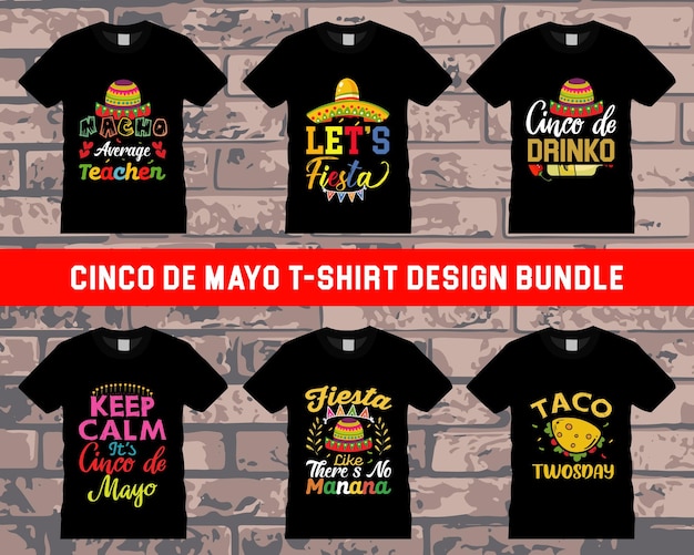 Gelukkige cinco de mayo t-shirt ontwerpbundel