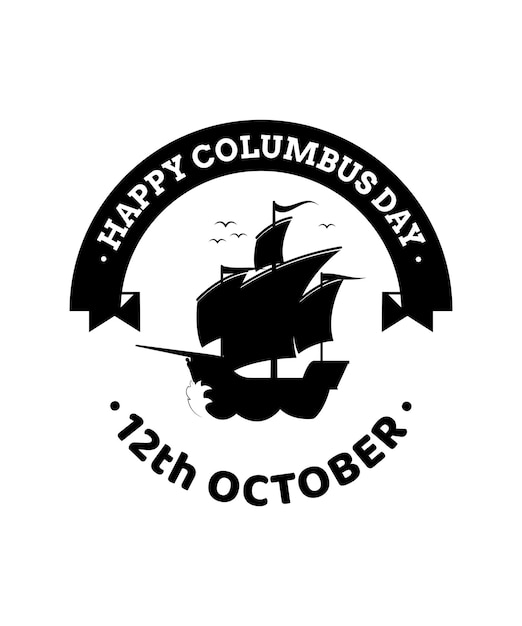 gelukkige dag van Columbus achtergrond met telescoop, Vector illustratie tekst columbus dag op abstract