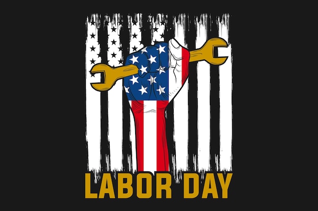 Vector gelukkige dag van de arbeid vs vlag t-shirts