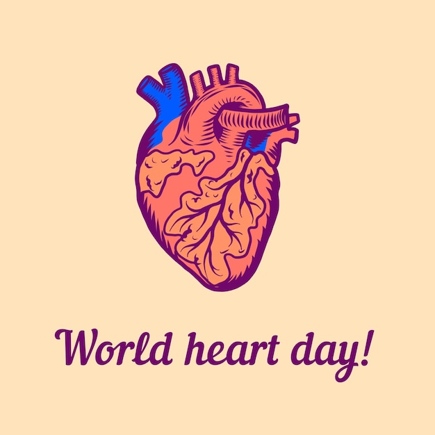 Gelukkige dag van hart concept achtergrond Hand getekende illustratie van gelukkige dag van hart vector concept achtergrond voor webdesign