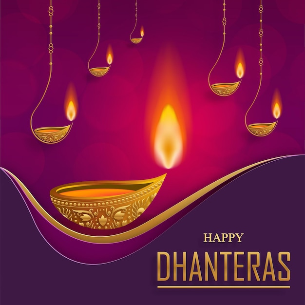 Gelukkige dhanteras festivalkaart