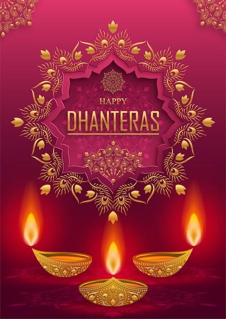 Gelukkige dhanteras festivalkaart