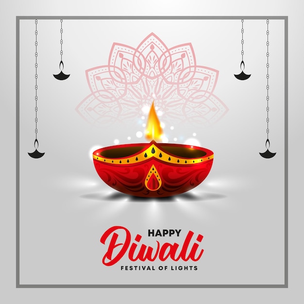 Gelukkige diwali-achtergrond l diwali-festivalbanner l elegant gelukkig diwali-bannerontwerp voor sociale media