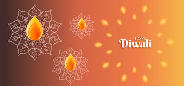 Gelukkige diwali-achtergrond met vuur