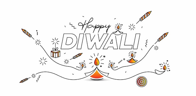 Vector gelukkige diwali-achtergrond, vectorillustratie.