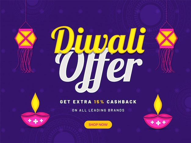 Vector gelukkige diwali-achtergrond.