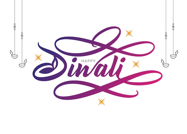 Gelukkige Diwali Engelse kalligrafie met decoratieornamenten
