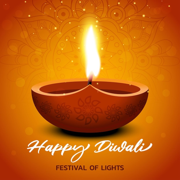 Vector gelukkige diwali festival viering kaart achtergrond