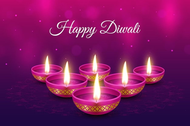 Gelukkige Diwali Groet Sprankelende Diya