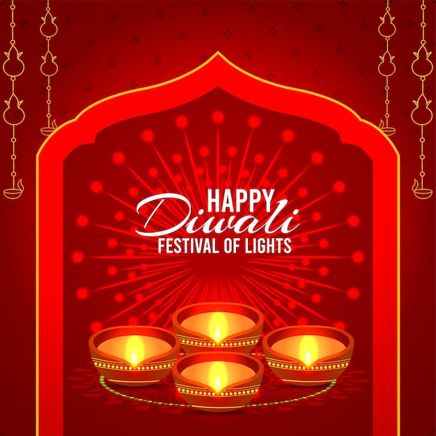 Gelukkige diwali Indiase festival van lichte vieringskaart