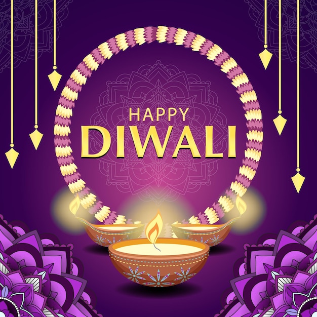 Gelukkige Diwali Indiase festivalbanner