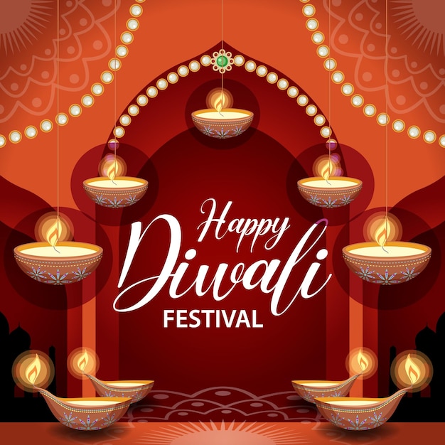 Gelukkige Diwali Indiase festivalbanner