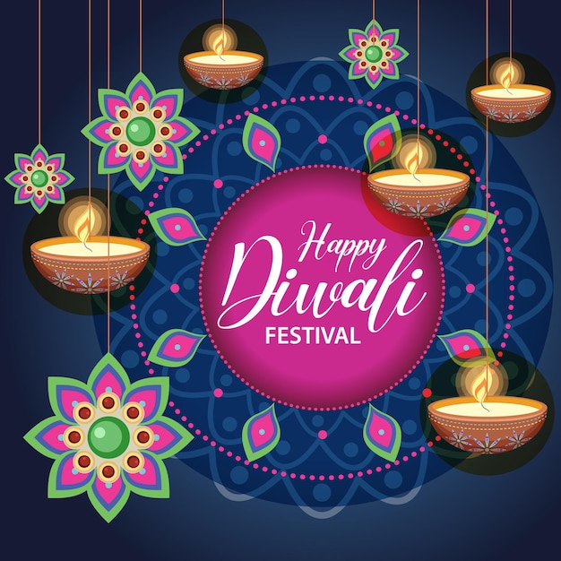 Gelukkige Diwali Indiase festivalbanner