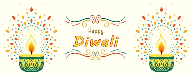 Gelukkige Diwali kleurrijke achtergrond banner vectorillustratie van Divali