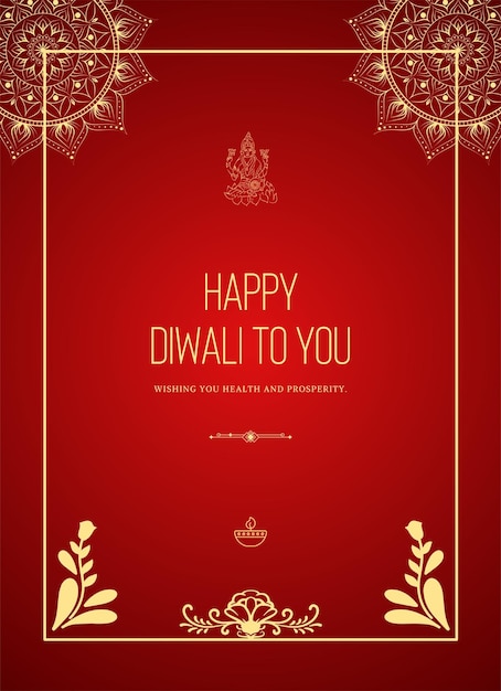 Gelukkige diwali traditionele festival elegante viering vector