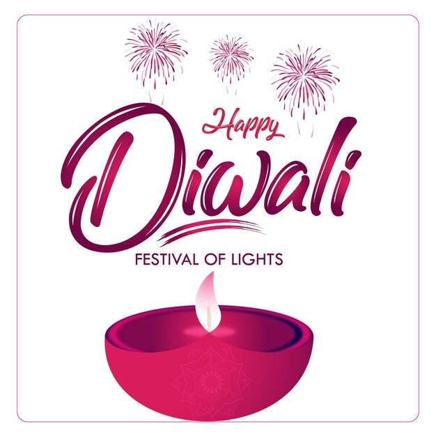 Gelukkige Diwali-typografie in kalligrafiestijl voor festival van India.