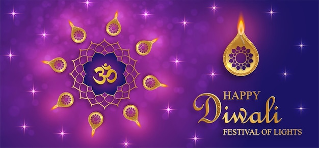 Gelukkige Diwali vectorillustratie Feestelijke Diwali en Deepawali-kaart Het Indiase lichtfestival