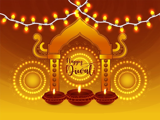 Gelukkige diwali viering banner