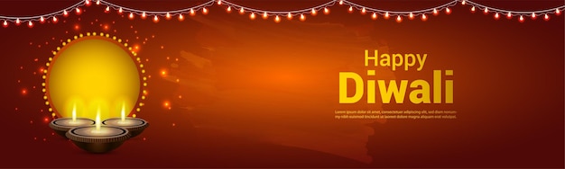 Gelukkige diwali-vieringsfolder met diwali diya