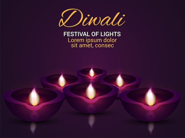 Vector gelukkige diwali-wenskaart