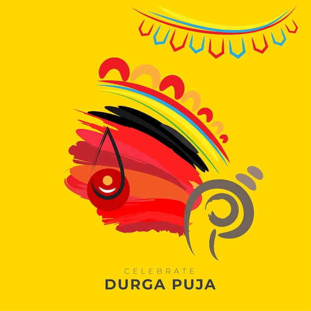 Gelukkige durga puja festival groet ontwerpsjabloon