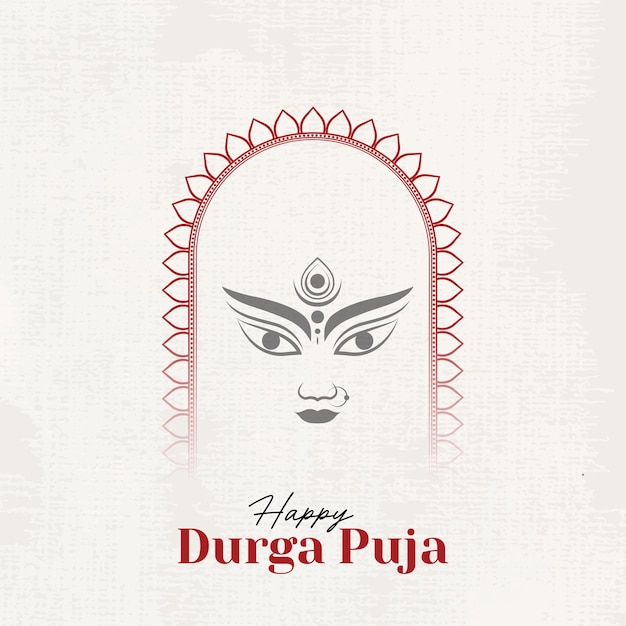 Gelukkige Durga Puja-illustraties Durga-gezicht Subh Navratri Dussehra